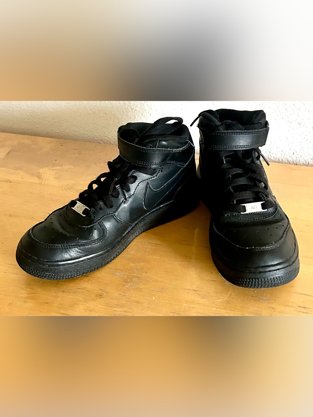 Nike Black Leather High-Top Sneakers